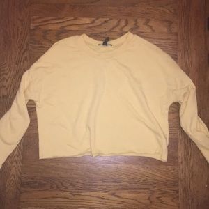 Forever 21 yellow cropped pullover